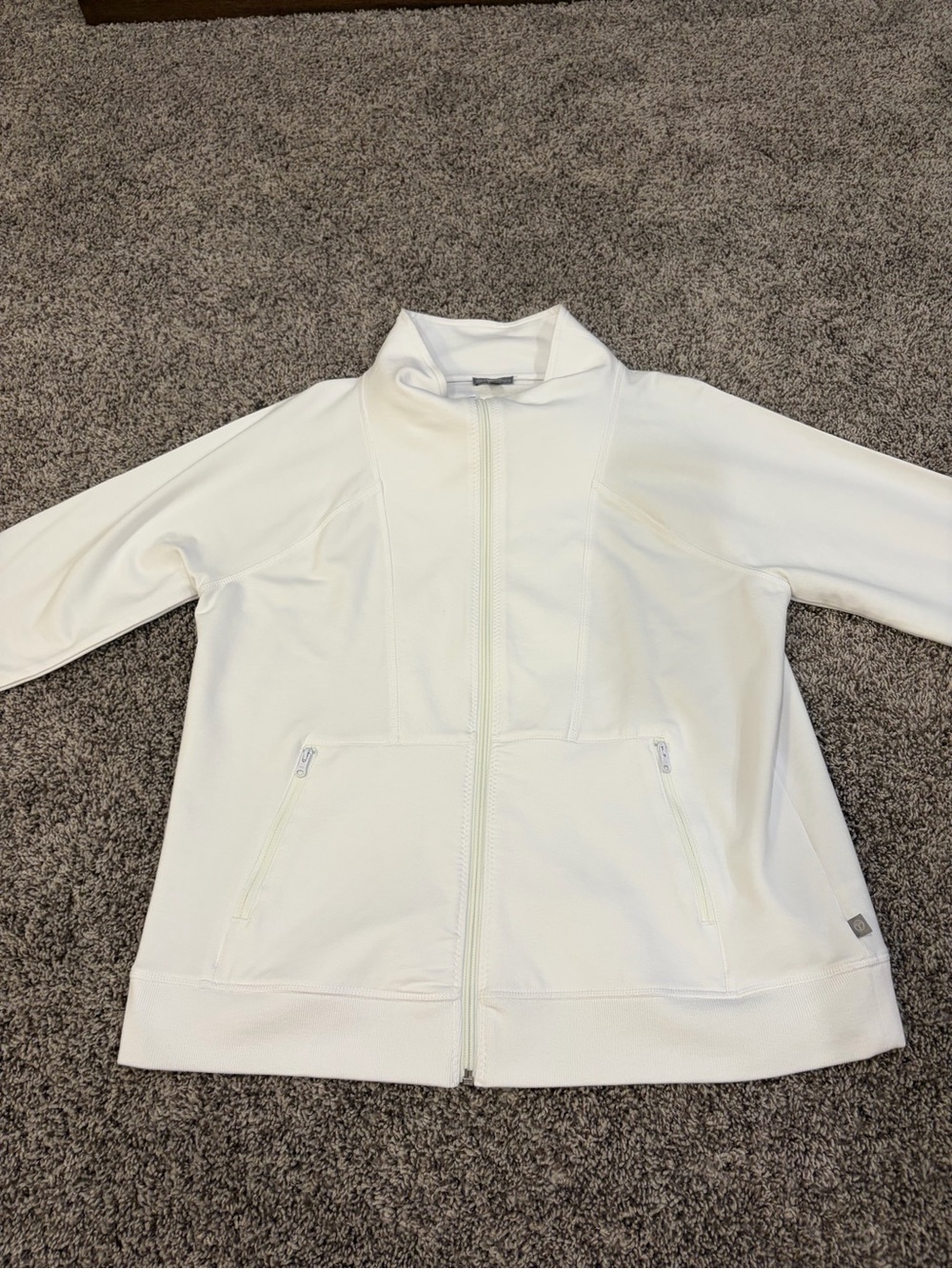 Talbots White Full-Zip Bomber Jacket
